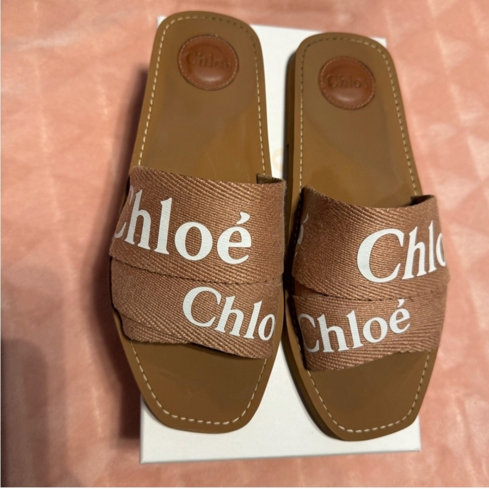 Chloé Brown Slide Sandals